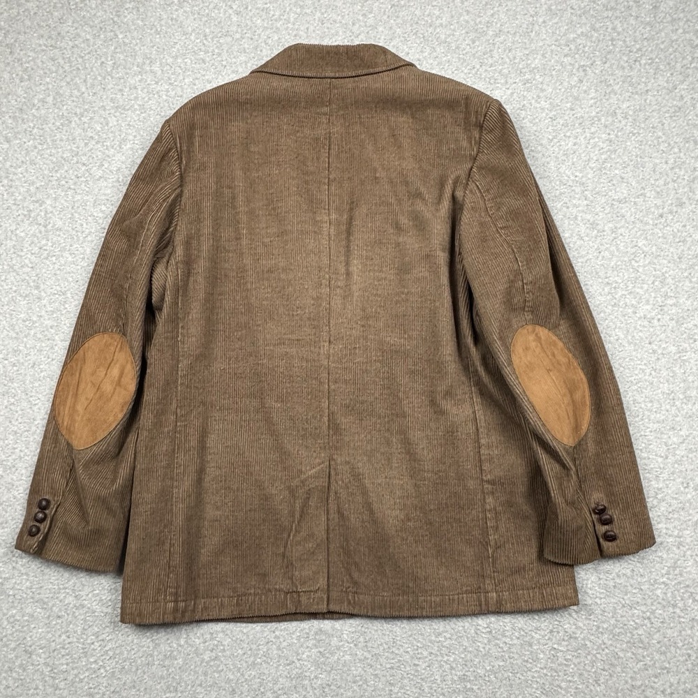 LL Bean Corduroy Blazer Mens 44R Elbow Patches Coat Cotton Wool 0 FKL7 Brown - Picture 9 of 10
